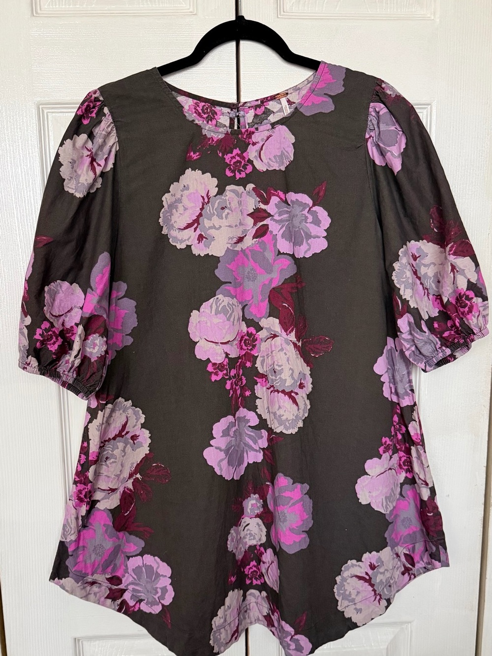 Free People Floral Tie back Tunic Mini Dress XS